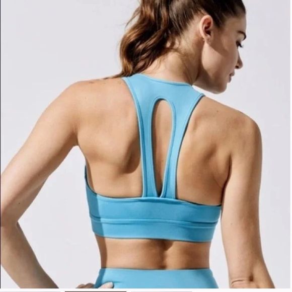 NWTs Carbon38 Action Bra 2.0 In Cloud Compression In Light Aqua Size Large - Picture 1 of 10